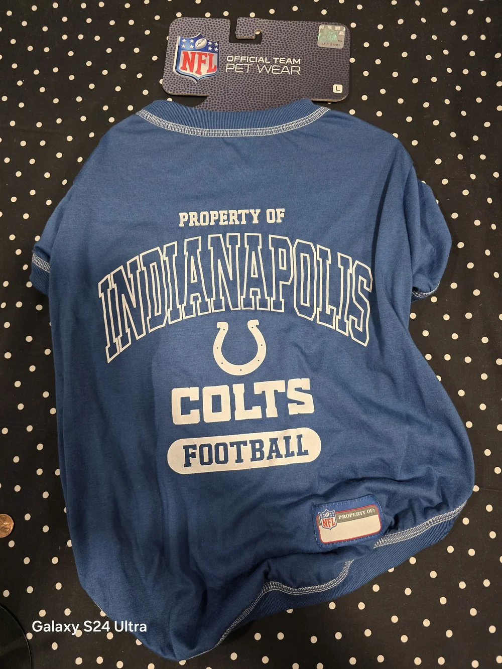 NFL PET WEAR COLTS DOG SHIRT SZ LARGE
